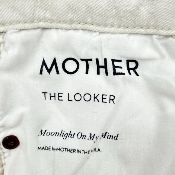 MOTHER Jeans The Looker Moonlight On My Mind Star Print Made in USA 27 Off White - Picture 4 of 5